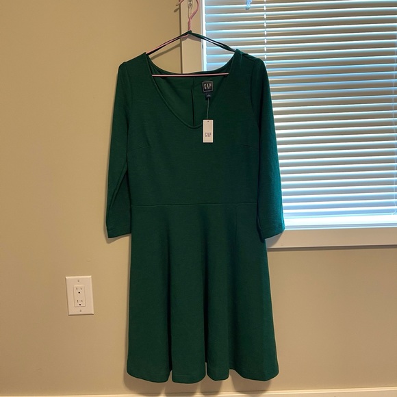 New! Green Flare Dress - Picture 2 of 6